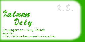 kalman dely business card